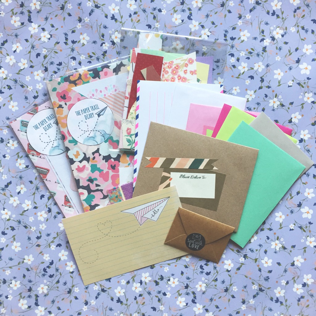 the secret penpal scavenger hunt via paper trail diary